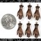 Antiqued Copper Plated Brass Hand Charms with Ring on Wrist - Set of Six - C-C157